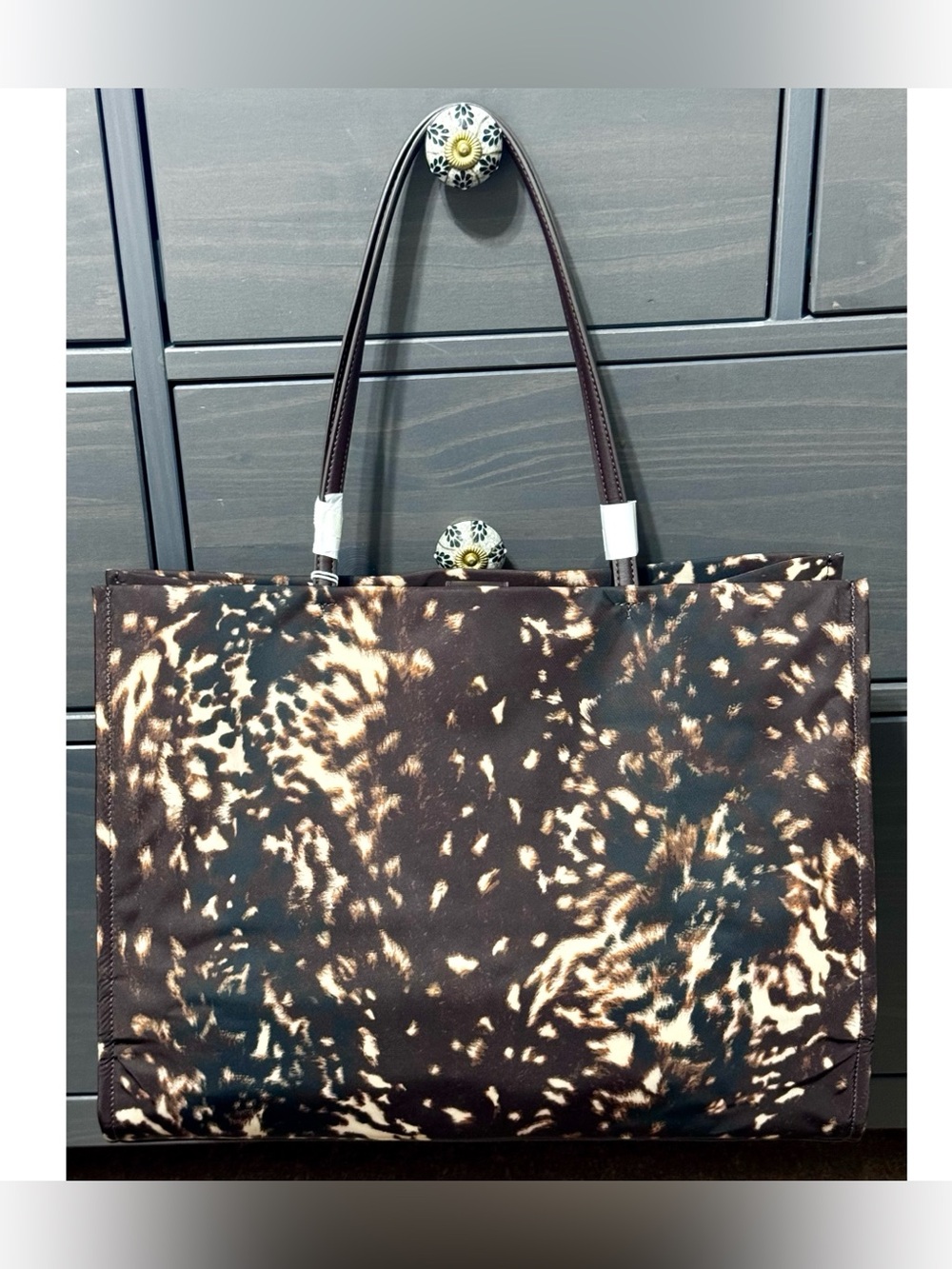 TORY BURCH ELLA PRINTED TOTE, FALL FAWN - Picture 2 of 9